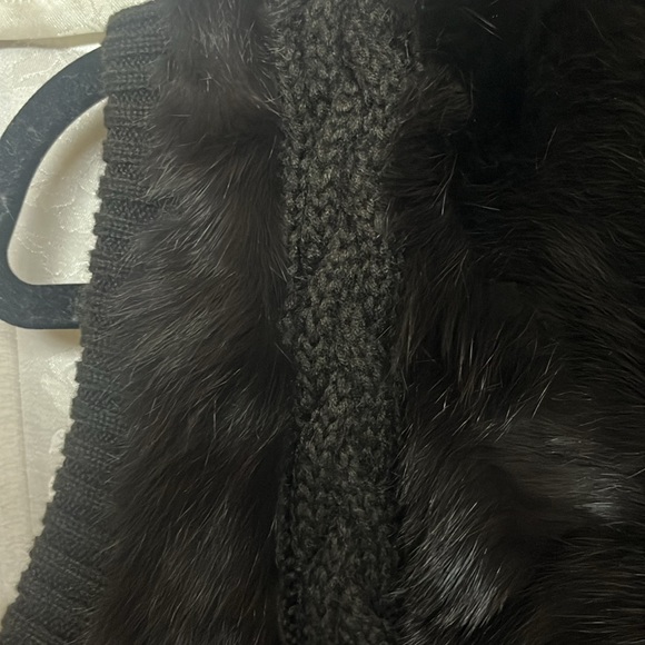 Women’s Vest Knit Front Panels Leather Trim Zipper Black Size Medium - Picture 10 of 15